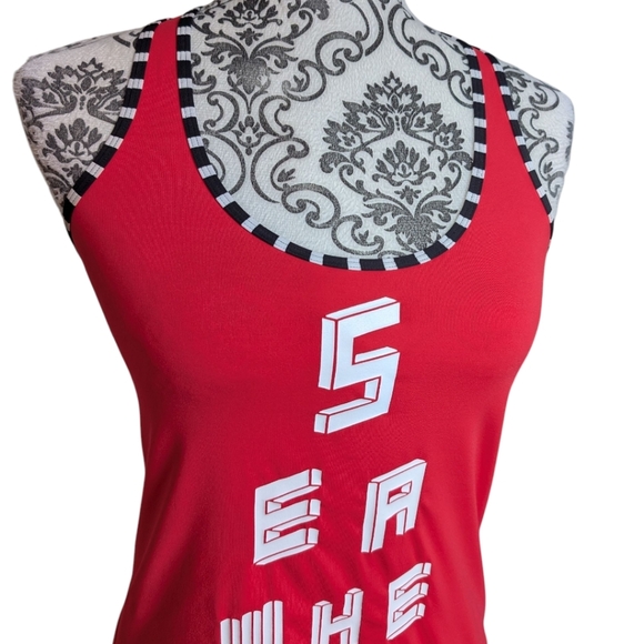 Lululemon Cool Racerback Seawheeze 2014 Rel: 2014 Red White Black Rare Women's 8 - Picture 8 of 9